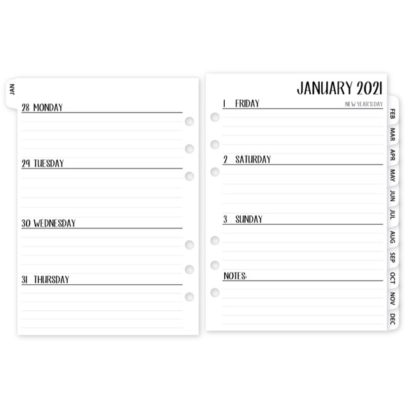 Buy Refill Calendar Inserts & Filler Paper: Bundle Packages in PM MM & GM Sizes - Picture 12 of 15
